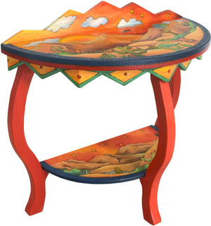 Small Half Round Table –  Lovely half round table with southwest landscape