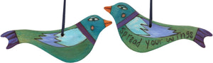 Bird Ornament –  Spread Your Wings bird ornament in green and blue