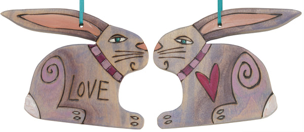 Rabbit Ornament –  Adorable Rabbit ornament with heart, "Love"