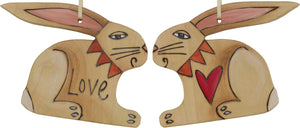Rabbit Ornament –  Adorable rabbit ornament with heart, "Love"
