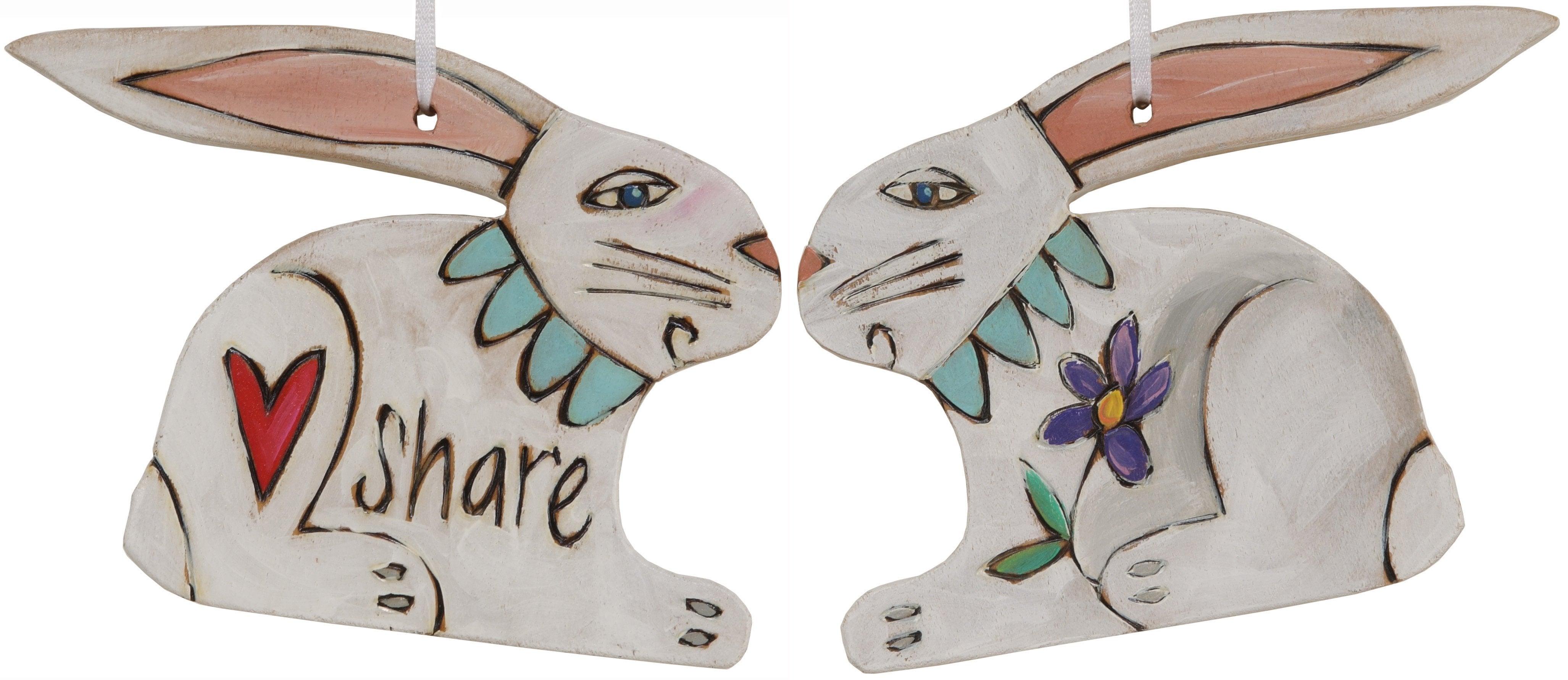 Rabbit Ornament –  Lovely holiday ornament with rabbit design,