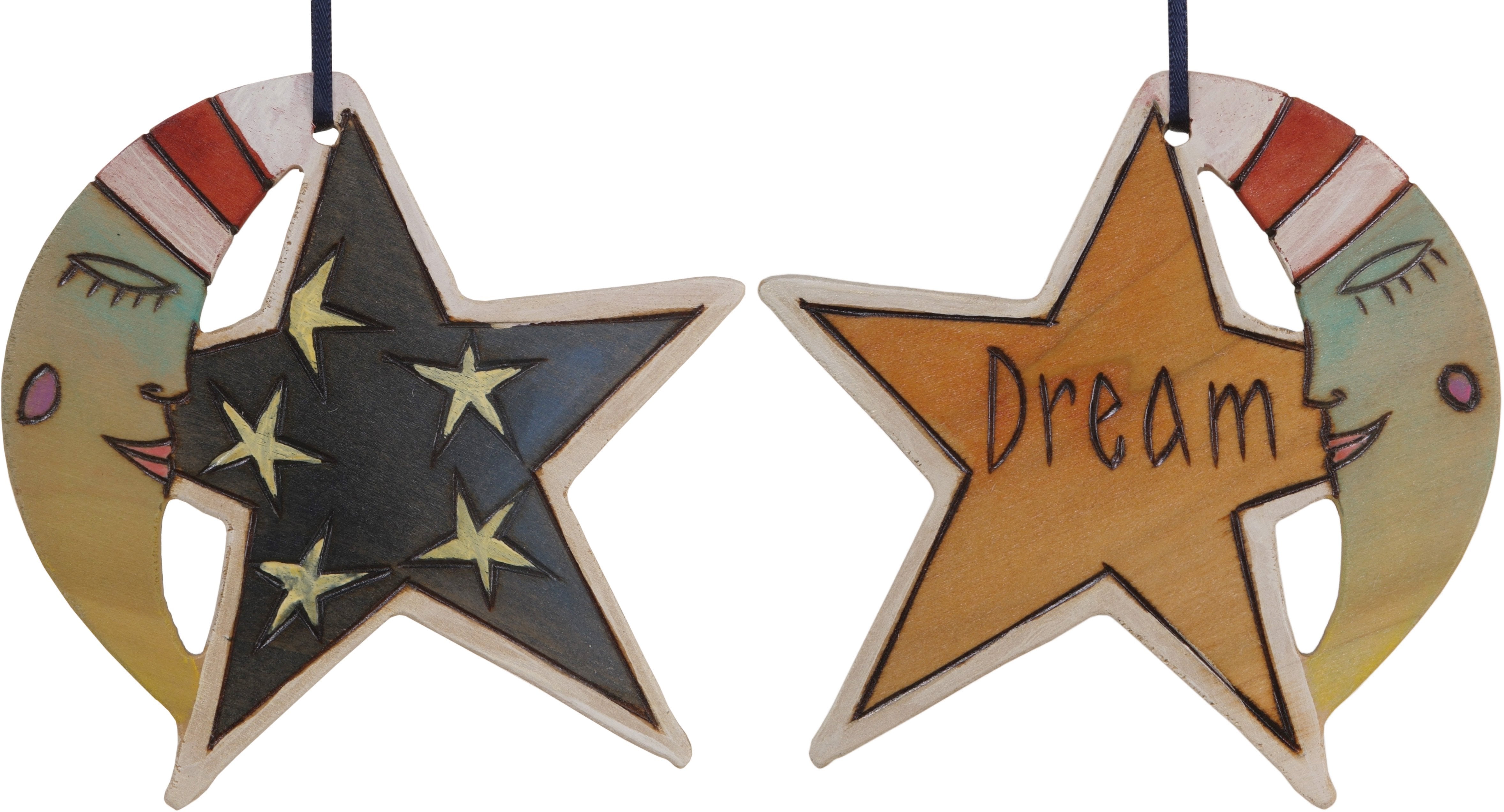 Moon and Star Ornament –