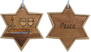Star of David Ornament –  "Peace" Star of David ornament with holy banquet