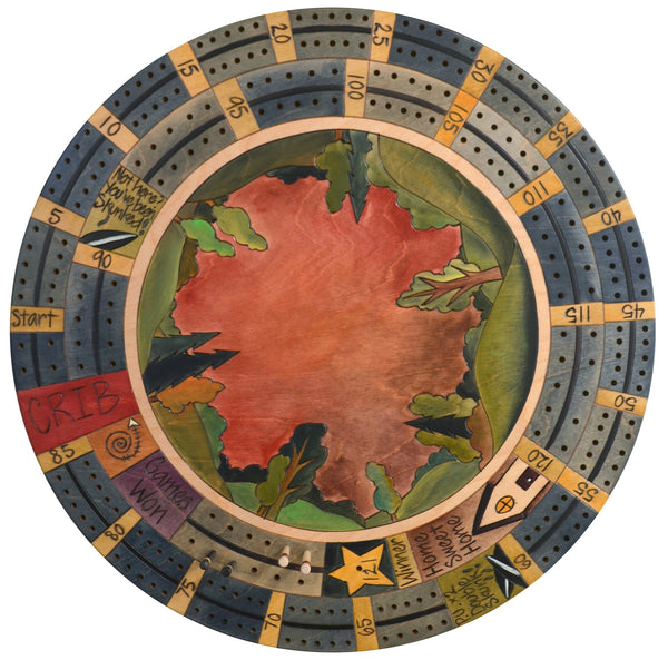 20" Cribbage Lazy Susan –  Rolling hills run around the inside of this cribbage lazy susan