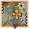 Keepsake Box – Blue-toned beautiful contemporary floral design with a heart handle