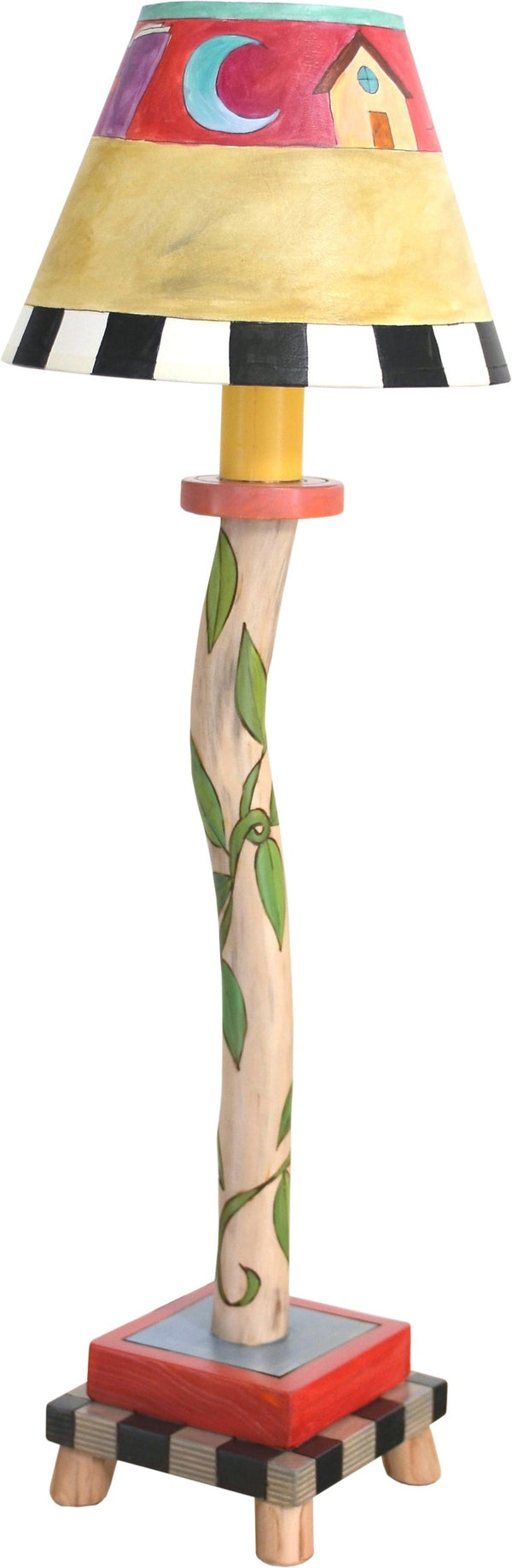 Log Candlestick Lamp –  Cute and quirky floating icons wrap around this little lamp's shade