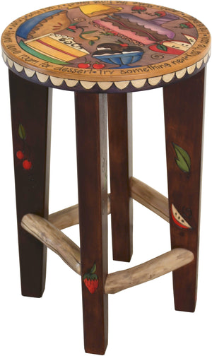 Round Stool –  Playful desert themed stool and sweets motif