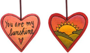 Heart Ornament –  "You are My Sunshine" heart ornament with sunset motif