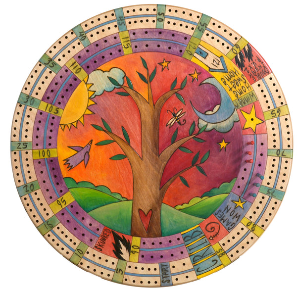 20" Cribbage Lazy Susan –  A sprightly tree of life design