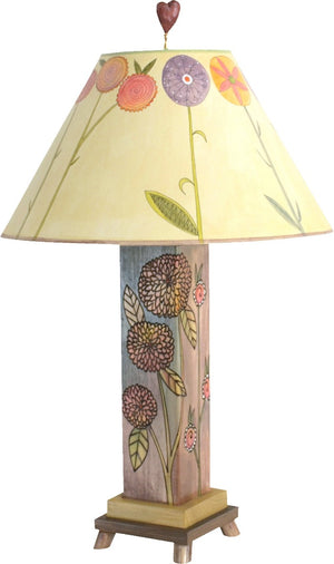 Box Table Lamp –  Elegant and neutral color palette table lamp with floral motifs