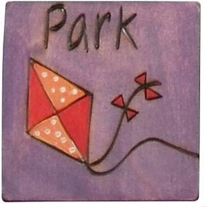 Large Perpetual Calendar Magnet –  "Park" day perpetual calendar magnet with kite