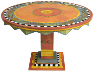 Sticks handmade dining table with colorful tropical theme