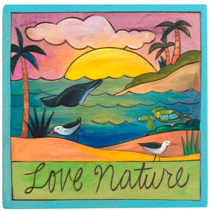 7"x7" Plaque –  A tropical animal themed "love nature" plaque