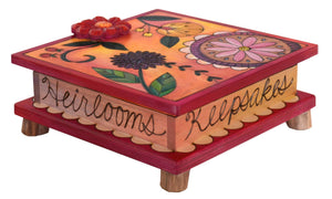 Keepsake Box – Contemporary floral motif done in vibrant, warm tones