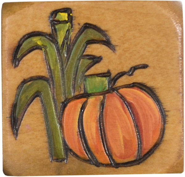Small Perpetual Calendar Magnet –  Small perpetual calendar magnet with orange pumpkin motif