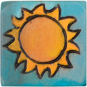 Small Perpetual Calendar Magnet –  Small perpetual calendar magnet with yellow sun motif