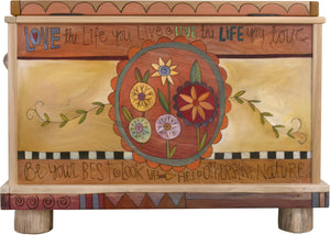 Chest –  "This is your Beautiful and Amazing Life" chest with floral motif