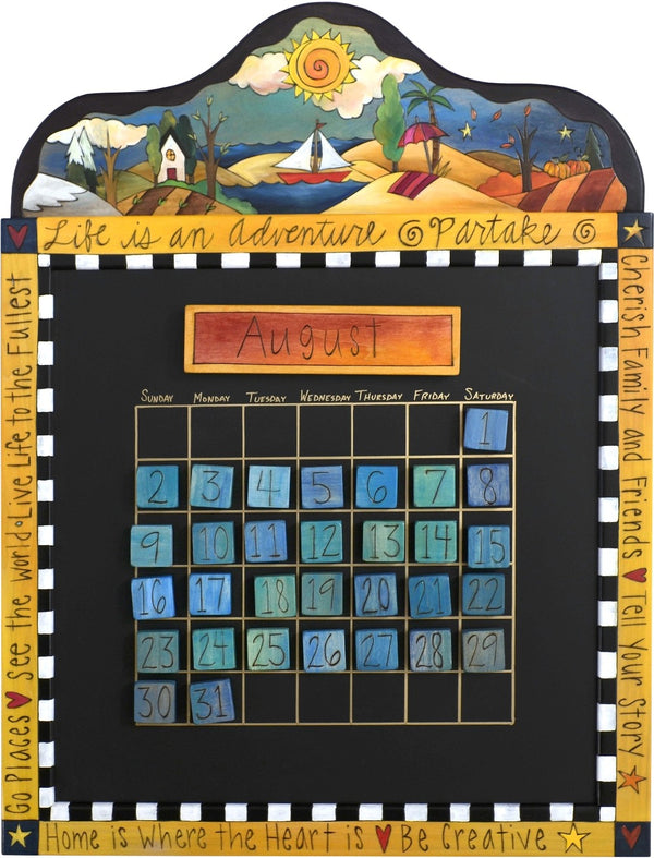 Small Perpetual Calendar –  Bright and eye-catching small perpetual calendar with beach and coastal themes