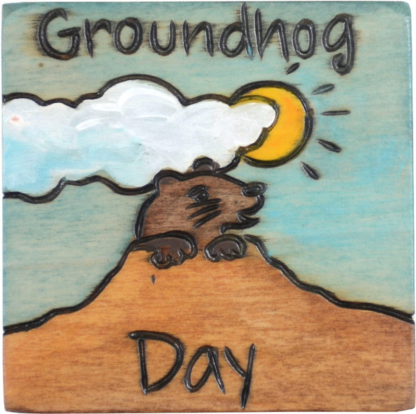 Large Perpetual Calendar Magnet –  On this day a furry critter becomes a meteorologist