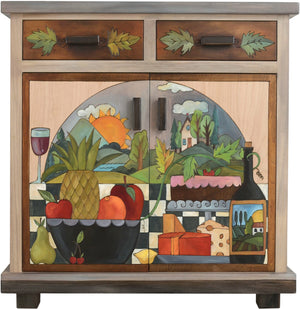 Small Buffet –  Small buffet with sun and moon over the tree of life motif