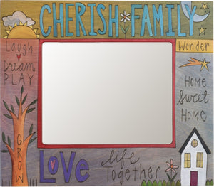 8"x10" Frame –  "Cherish Family" picture frame featuring the word "Love" and other inspirational phrases