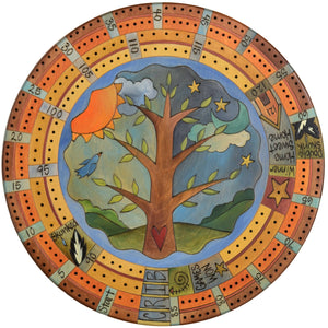 20" Cribbage Lazy Susan –  A bright daylight tree of life design