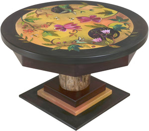 Round Coffee Table –  Lovely round coffee table with floral motifs