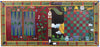 Urban Game Table –  Playful and eclectic folk art game table with many colorfully painted animals and game types