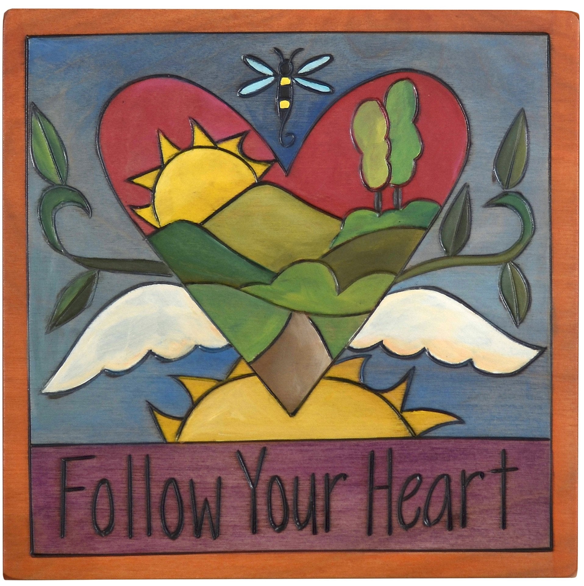 Sticks handmade wall plaque with