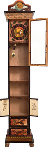 Grandfather Clock –  Charming grandfather clock with shelves and cabinets for storage, "Live by the Sun, Love by the Moon"