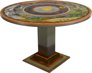 Sticks handmade dining table with lovely four seasons landscape