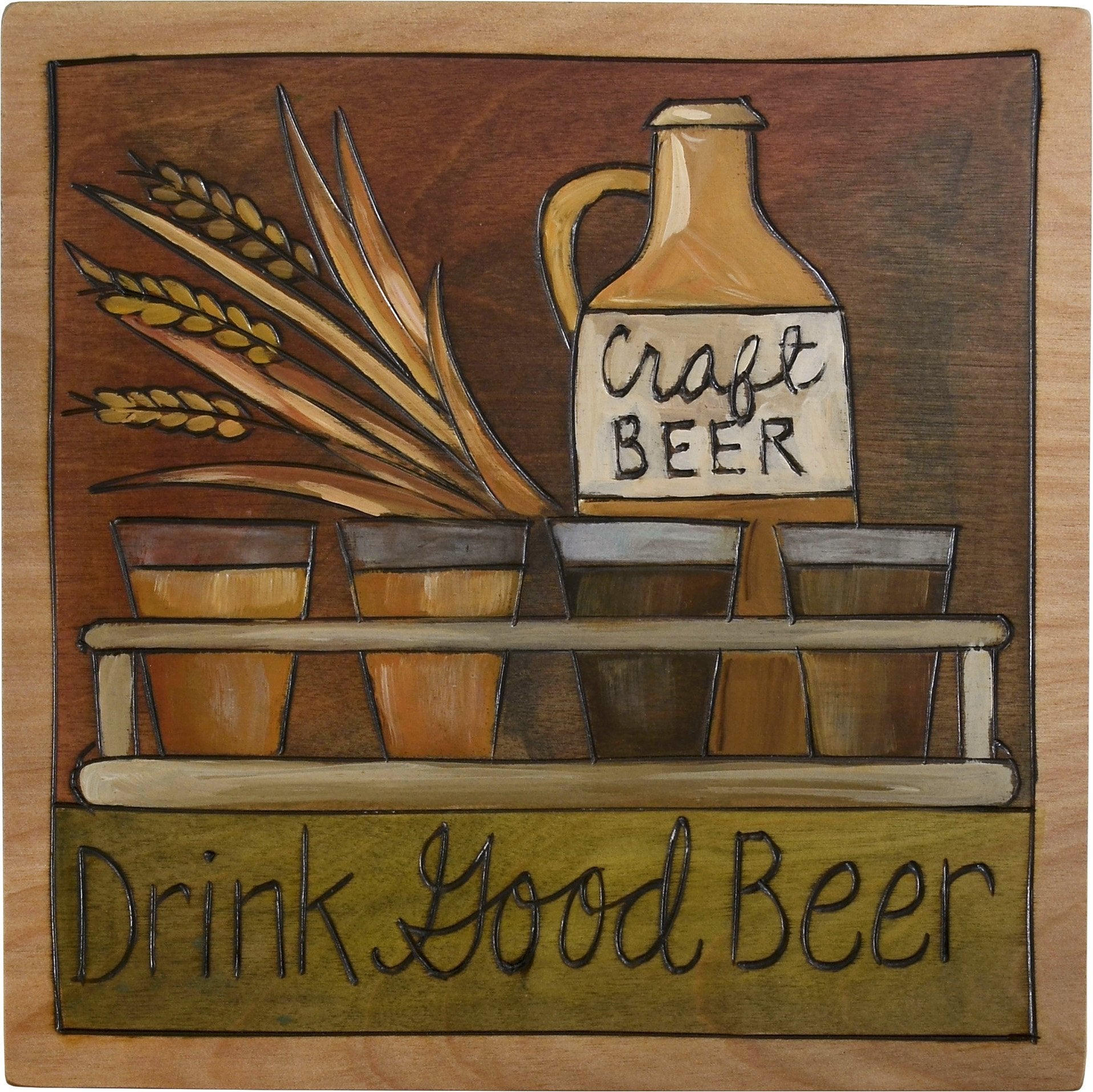 Sticks handmade wall plaque with