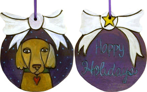 Ball Ornament –  Merry Christmas ball ornament with dog motif