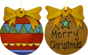 Ball Ornament –  Merry Christmas ball ornament with colorful motif