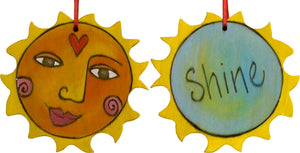 Sun Ornament –  Darling "Shine" ornament with smiling sunshine