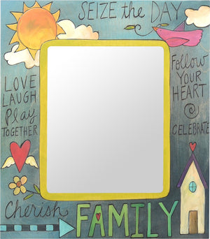 8"x10" Frame –  Blue sun and heart home picture frame with inspirational phrases