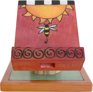 Cookbook and Tablet Stand –  Cookbook and Tablet Stand with sun and bee motif