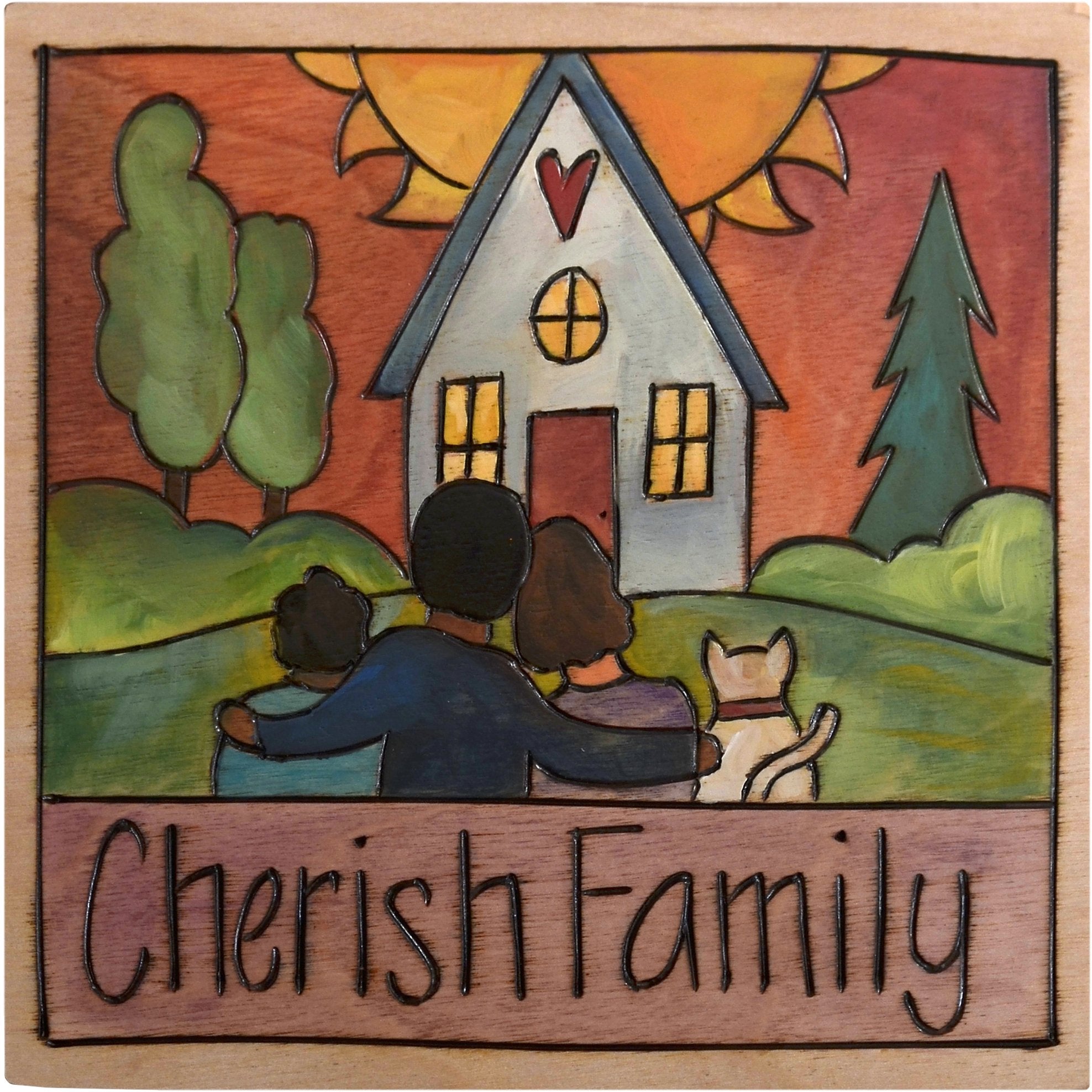 Sticks handmade wall plaque with
