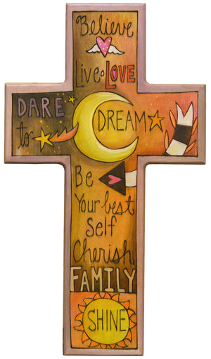 Cross Plaque –  Warm and inspirational words and phrases cross motif