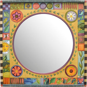 Square Mirror –  Beautiful contemporary and abstract crazy quilt motif