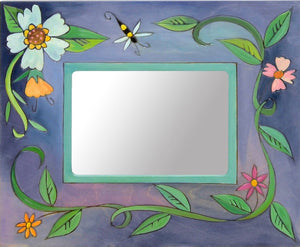 Beautiful blue frame with a twisting floral vine