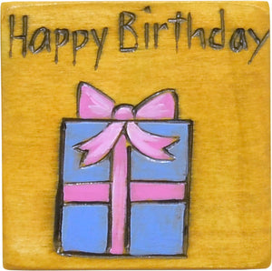 Large Perpetual Calendar Magnet –  "Happy Birthday" and a cute wrapped present calendar magnet motif