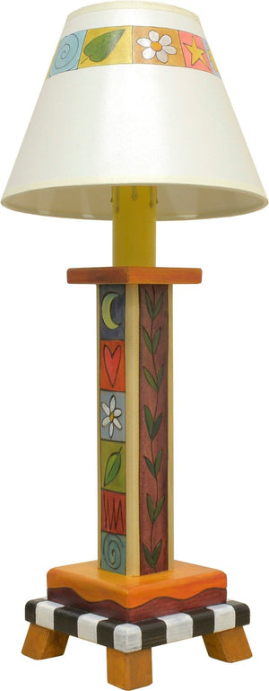 Milled Candlestick Lamp –  Cute and traditional boxed icon and vine lamp design