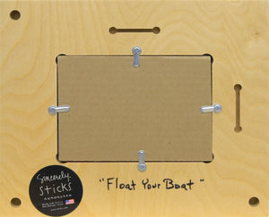 "Float Your Boat" Picture Frame – Frame with sunny beach and sailboat motif back view