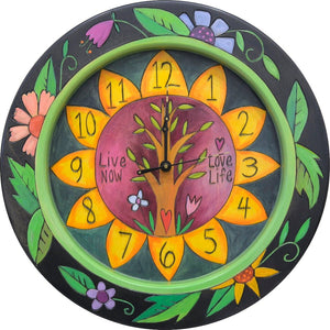 Beautiful dark floral and tree of life themed clock
