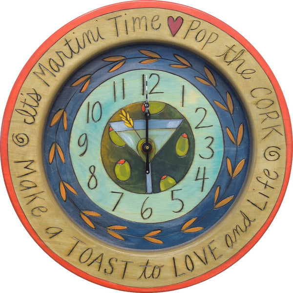 "It's 5 o'clock somewhere" celebratory drink clock motif