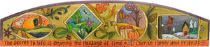 Four seasons landscape door topper motif in varying cute medallion frames