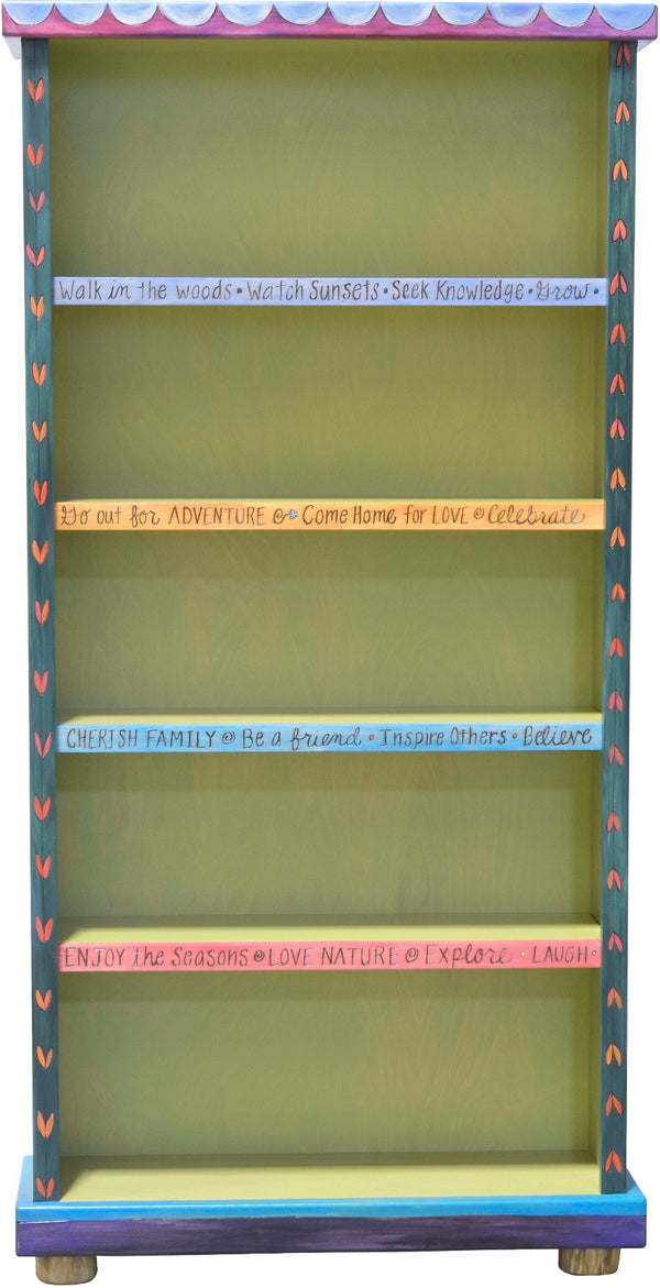 Beautiful, vibrant four seasons themed large bookcase