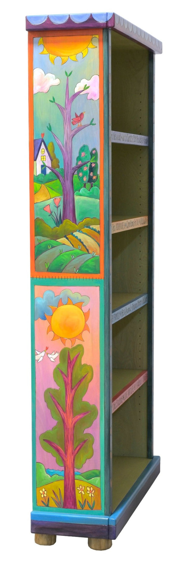 Beautiful, vibrant four seasons themed large bookcase