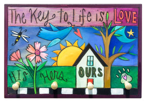 Key Ring Plaque –  "Love" key ring plaque theme with designated pegs for everyone in the family